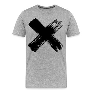 Grunge Cross - T-shirt bio Premium Homme - gris chiné - Devant - Damien (186cm)