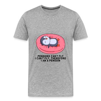 manchot - T-shirt bio Premium Homme - gris chiné - Devant - Damien (186cm)