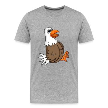 Niedliche Möwe - Männer Premium Bio T-Shirt - Grau meliert - Vorne - Damien (186cm)
