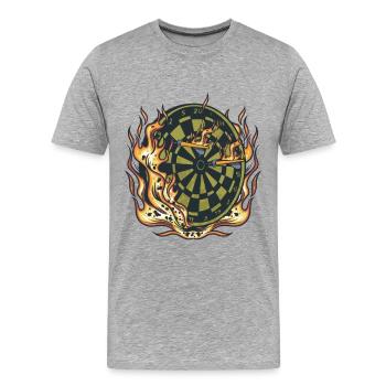 Fléchettes de flammes de fléchettes - T-shirt bio Premium Homme - gris chiné - Devant - Damien (186cm)