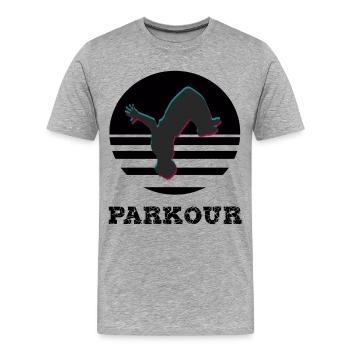 Parkour - T-shirt bio Premium Homme - gris chiné - Devant - Damien (186cm)