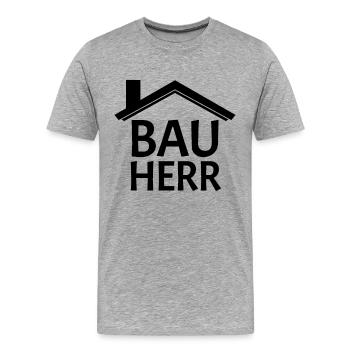Bauherr - Männer Premium Bio T-Shirt - Grau meliert - Vorne - Damien (186cm)
