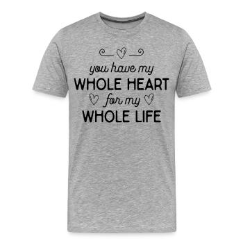 Romantic declaration of love - Men's Premium Organic T-Shirt - heather grey - Front - Damien (186cm)