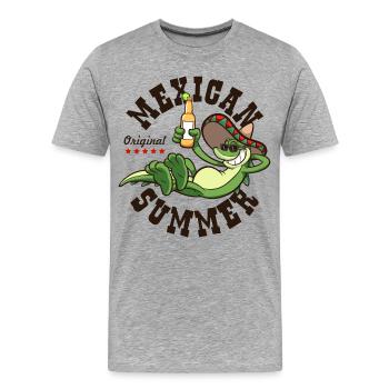mexikanischer Sommer Mexiko - Männer Premium Bio T-Shirt - Grau meliert - Vorne - Damien (186cm)