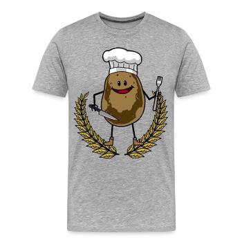 Kartoffel Koch Küche kochen Speise Restaurant - Männer Premium Bio T-Shirt - Grau meliert - Vorne - Damien (186cm)