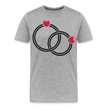Les alliances - T-shirt bio Premium Homme - gris chiné - Devant - Damien (186cm)