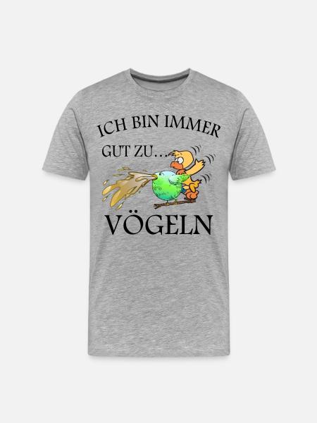 Lustige Vögel - Männer Premium Bio T-Shirt - Grau meliert