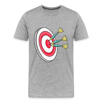 Fléchettes fléchettes - T-shirt bio Premium Homme - gris chiné - Devant - Damien (186cm)