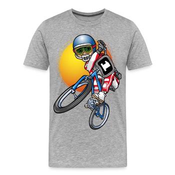 Conducteur de BMX - T-shirt bio Premium Homme - gris chiné - Devant - Damien (186cm)