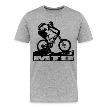 MTB - Männer Premium Bio T-Shirt - Grau meliert - Vorne - Damien (186cm)