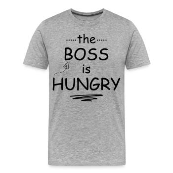 Baby hat Hunger - Männer Premium Bio T-Shirt - Grau meliert - Vorne - Damien (186cm)