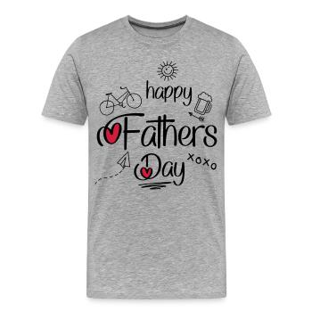 Vatertag - Männer Premium Bio T-Shirt - Grau meliert - Vorne - Damien (186cm)