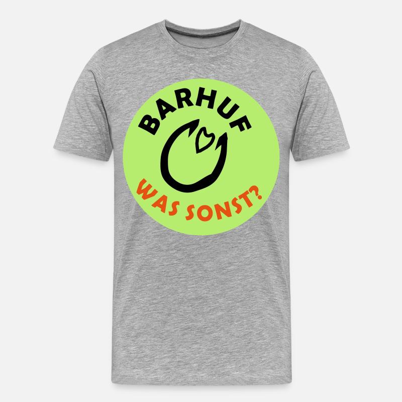 Barhuf Statement Hufe Pferd - Männer Premium Bio T-Shirt - Grau meliert
