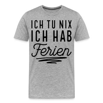 Endlich Ferien - Männer Premium Bio T-Shirt - Grau meliert - Vorne - Damien (186cm)