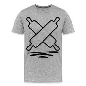 Rouleau de pâte - T-shirt bio Premium Homme - gris chiné - Devant - Damien (186cm)