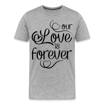 Love - Men's Premium Organic T-Shirt - heather grey - Front - Damien (186cm)