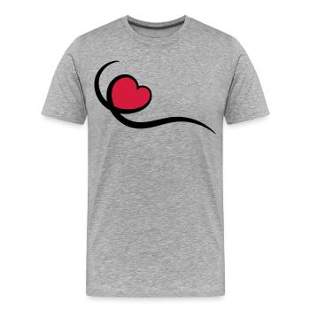 Coeur - T-shirt bio Premium Homme - gris chiné - Devant - Damien (186cm)