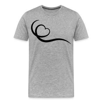 Coeur - T-shirt bio Premium Homme - gris chiné - Devant - Damien (186cm)