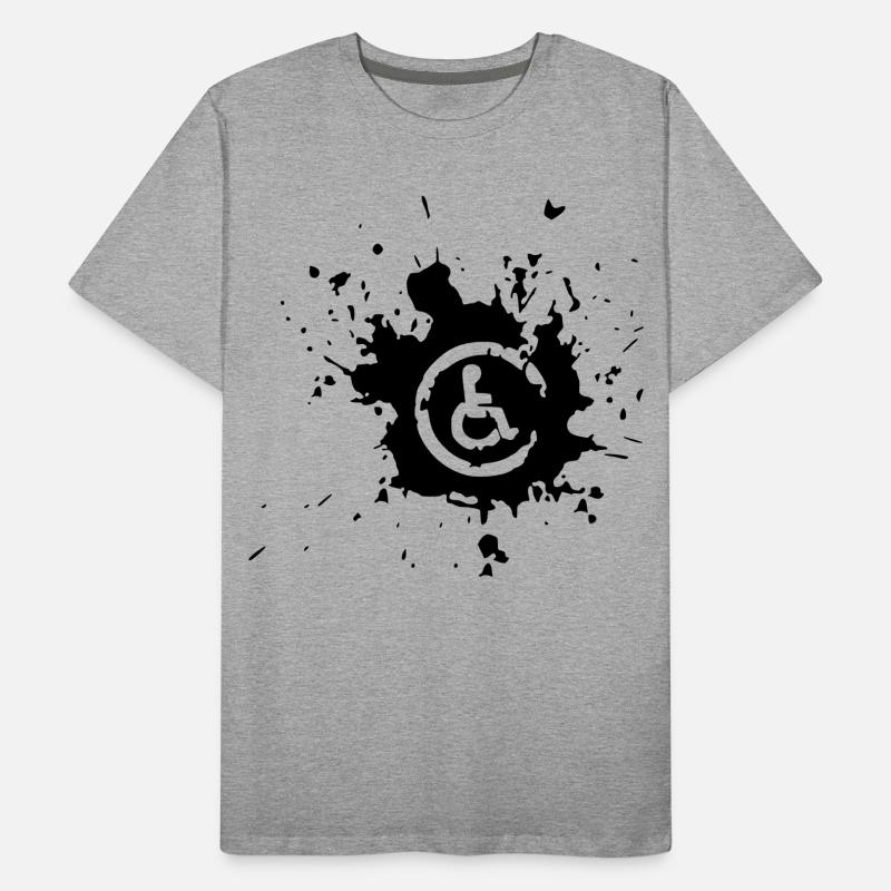 Bild Rollstuhl Behinderte Farbspritzer * Männer Premium Bio T-Shirt