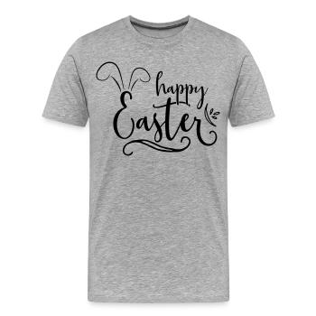 happy Easter - Men's Premium Organic T-Shirt - heather grey - Front - Damien (186cm)