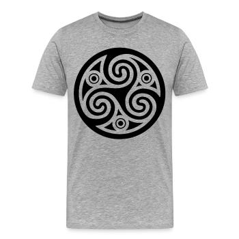 Art celte noir - T-shirt bio Premium Homme - gris chiné - Devant - Damien (186cm)