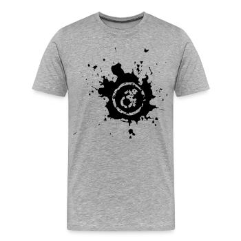Wheelchair splash, paint splatter wheelchair design* - Men's Premium Organic T-Shirt - heather grey - Front - Damien (186cm)