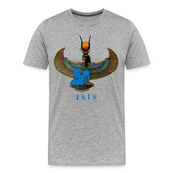 Déesse Isis Création Louis RUNEMBERG © Adagp - T-shirt bio Premium Homme - gris chiné - Devant - Damien (186cm)