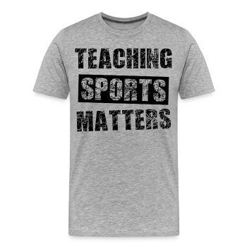 Professeurs de sport - T-shirt bio Premium Homme - gris chiné - Devant - Damien (186cm)