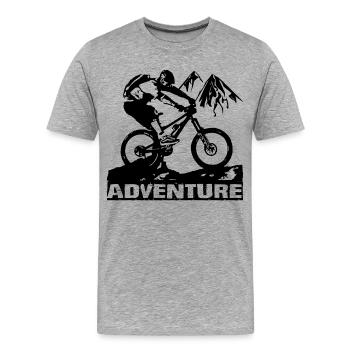 MTB - Männer Premium Bio T-Shirt - Grau meliert - Vorne - Damien (186cm)
