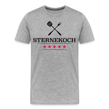 Sternekoch - Männer Premium Bio T-Shirt - Grau meliert - Vorne - Damien (186cm)
