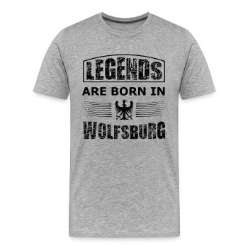Wolfsburg Légendes - T-shirt bio Premium Homme - gris chiné - Devant - Damien (186cm)