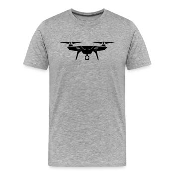 Drohne - Männer Premium Bio T-Shirt - Grau meliert - Vorne - Damien (186cm)