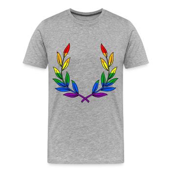 LGBT Gay Pride Laurel Wreath Partenariat Couple - T-shirt bio Premium Homme - gris chiné - Devant - Damien (186cm)