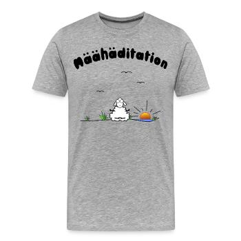 Meditation - Männer Premium Bio T-Shirt - Grau meliert - Vorne - Damien (186cm)