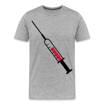 Seringue en tant que vecteur - T-shirt bio Premium Homme - gris chiné - Devant - Damien (186cm)