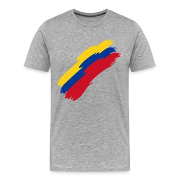 Colombie - T-shirt bio Premium Homme - gris chiné - Devant - Damien (186cm)