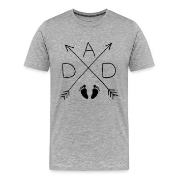 Papa papa Papa Babyf.fess. - T-shirt bio Premium Homme - gris chiné - Devant - Damien (186cm)