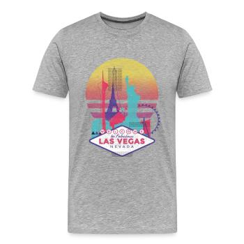 Las Vegas - T-shirt bio Premium Homme - gris chiné - Devant - Damien (186cm)