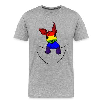 Koala LGBT Rainbow Flag Gay Pride Gay - Men's Premium Organic T-Shirt - heather grey - Front - Damien (186cm)