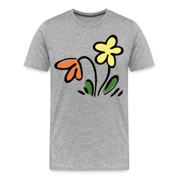 Blumen - Männer Premium Bio T-Shirt - Grau meliert - Vorne - Damien (186cm)