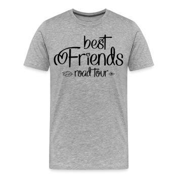 Road Tour mit Freunden - Männer Premium Bio T-Shirt - Grau meliert - Vorne - Damien (186cm)