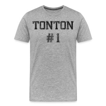 Tonton #1 - T-shirt bio Premium Homme - gris chiné - Devant - Damien (186cm)