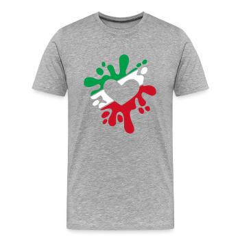Iran symbole drapeau tache de couleurs cadeau - T-shirt bio Premium Homme - gris chiné - Devant - Damien (186cm)