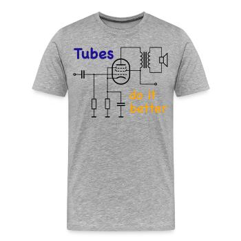 Vacuum Tubes do it better - Men's Premium Organic T-Shirt - heather grey - Front - Damien (186cm)