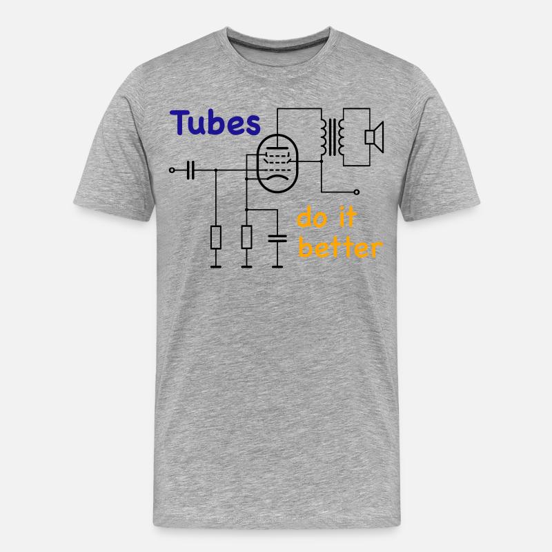 Vacuum Tubes do it better - Männer Premium Bio T-Shirt - Grau meliert