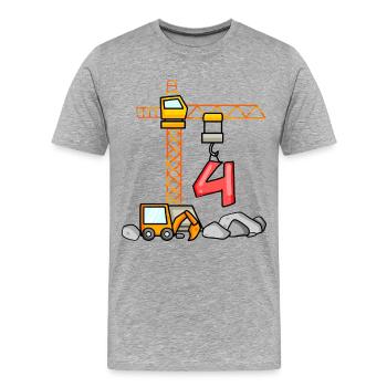 Pelle t-shirt 4 ans 4 ans garçon t-shirt - T-shirt bio Premium Homme - gris chiné - Devant - Damien (186cm)