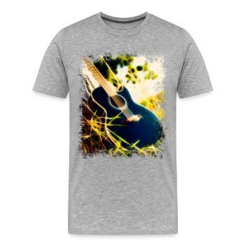 Guitar in the grass - Men's Premium Organic T-Shirt - heather grey - Front - Damien (186cm)