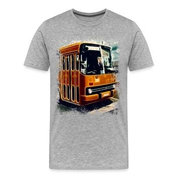 Vintage Ikarus Bus - Männer Premium Bio T-Shirt - Grau meliert - Vorne - Damien (186cm)