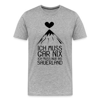 Sauerland Nordrhein-Westfalen - Männer Premium Bio T-Shirt - Grau meliert - Vorne - Damien (186cm)