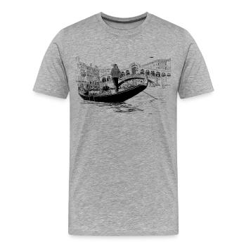 Venise - T-shirt bio Premium Homme - gris chiné - Devant - Damien (186cm)